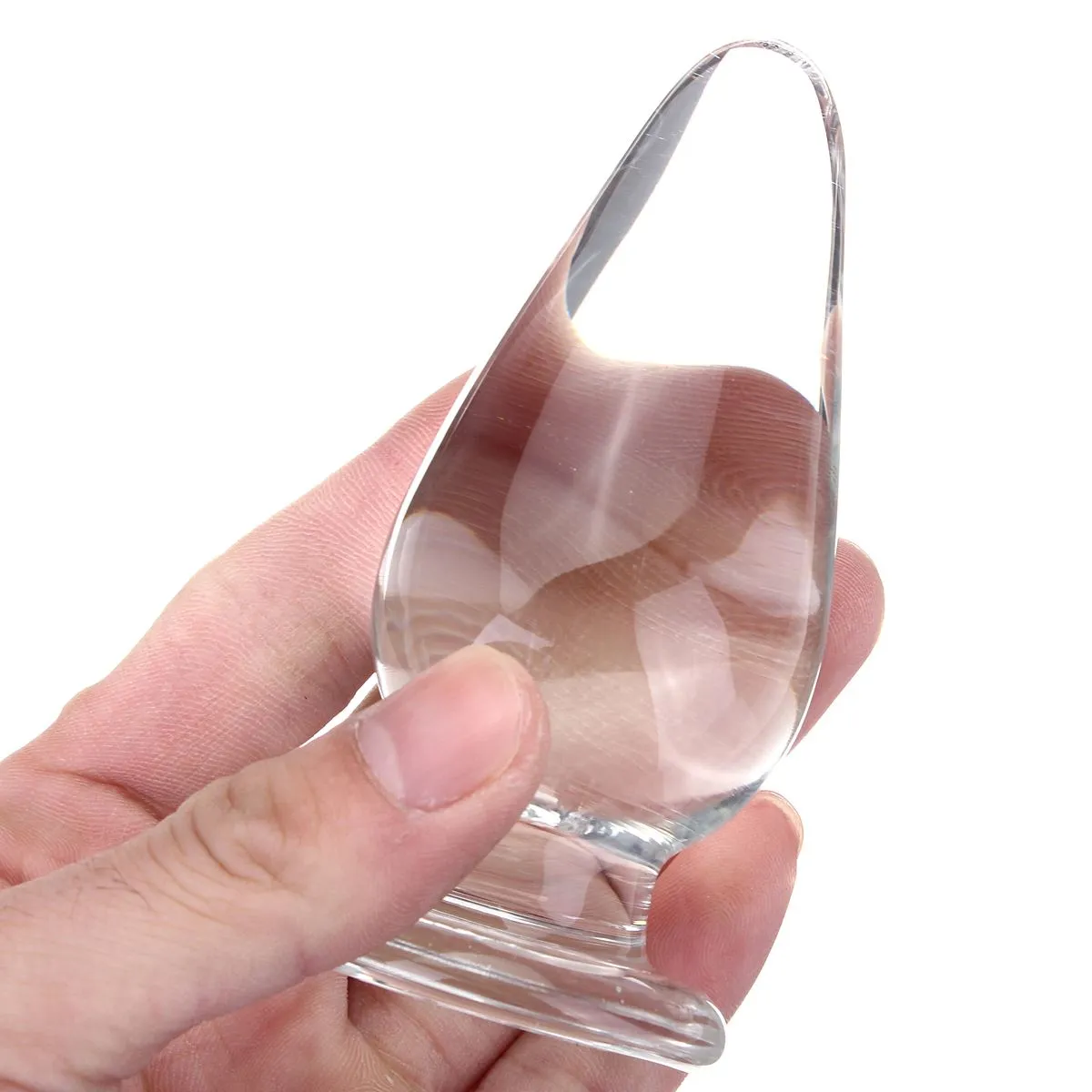 Стеклянный ребристый двойной фаллос Glas Ribbed G-Spot 20 см, бесцветный GLAS-152 - Glas - Анальные стимуляторы - Купить