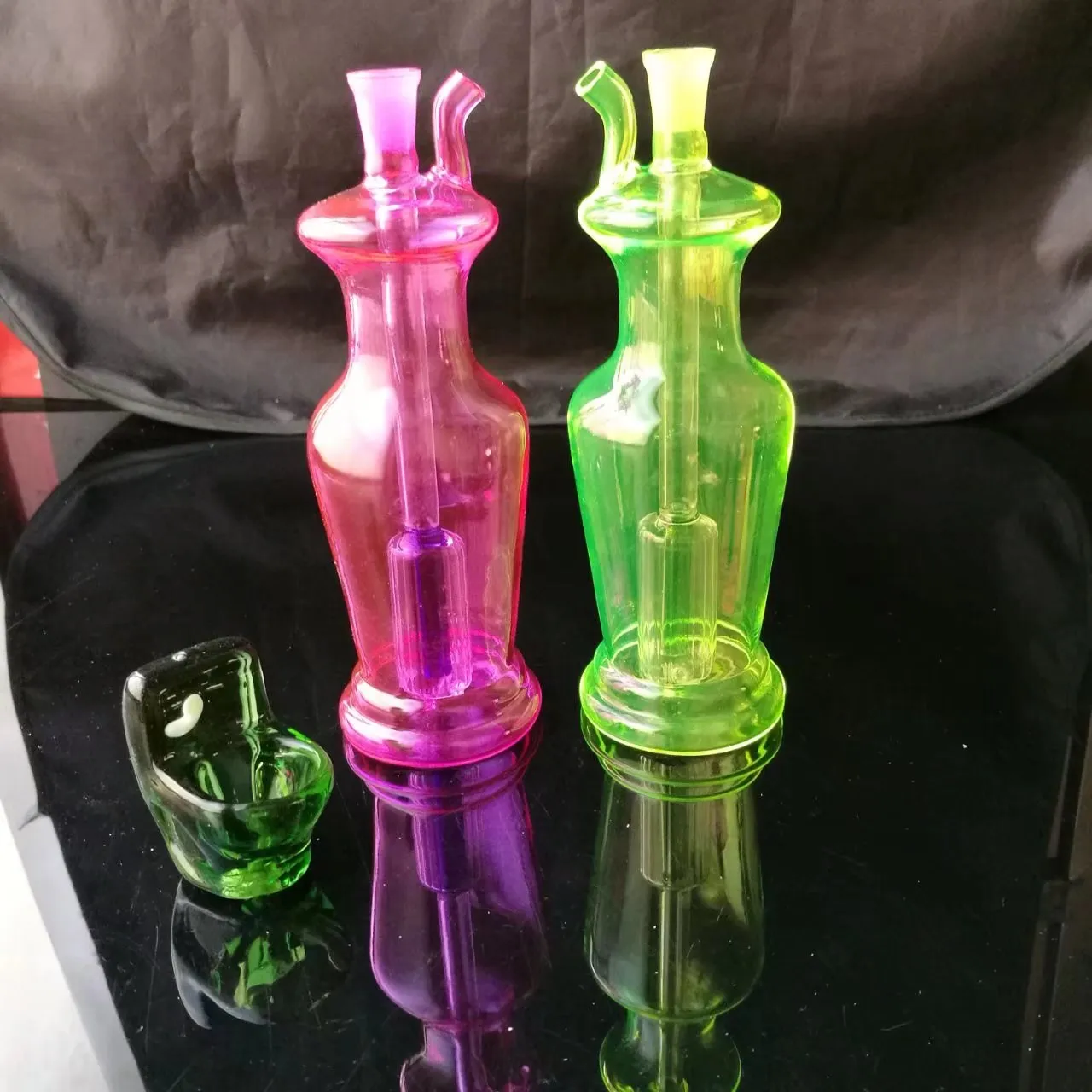 カラーガラス花瓶水ギセル、卸売ガラスパイプオイルバーナーガラスチューブ水パイプオイルリグ煙放送