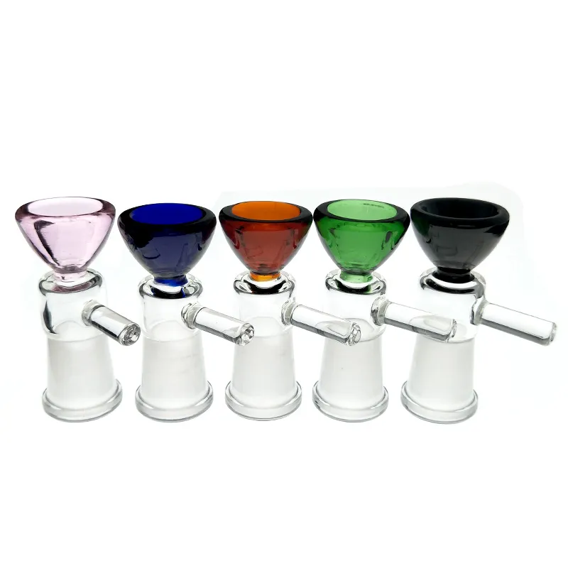 Bol entonnoir en verre coloré pour narguilé, Joint femelle de 14mm, accessoire pour fumer vibrant