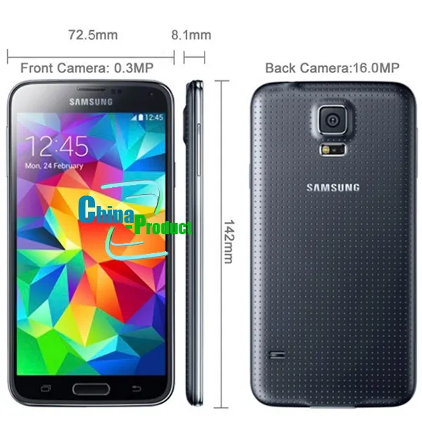 100% d'origine Samsung Galaxy S5 i9600 G900F téléphones quad core 2 Go de RAM 16 Go ROM 5.1 