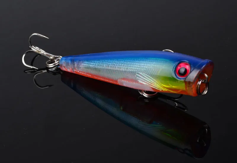 Topwater Floating Sea Bass Crankbait Lure Poper Fishing Hooks Bait 6.5cm 6.6g pesca minnow PS Painted Plastic baitfish