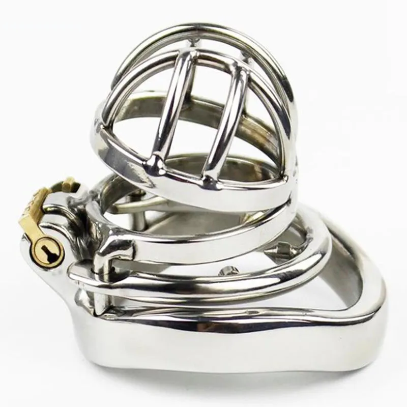 NUOVI dispositivi di castità maschile in acciaio inossidabile Ultimo design Cintura di castità in metallo #R58