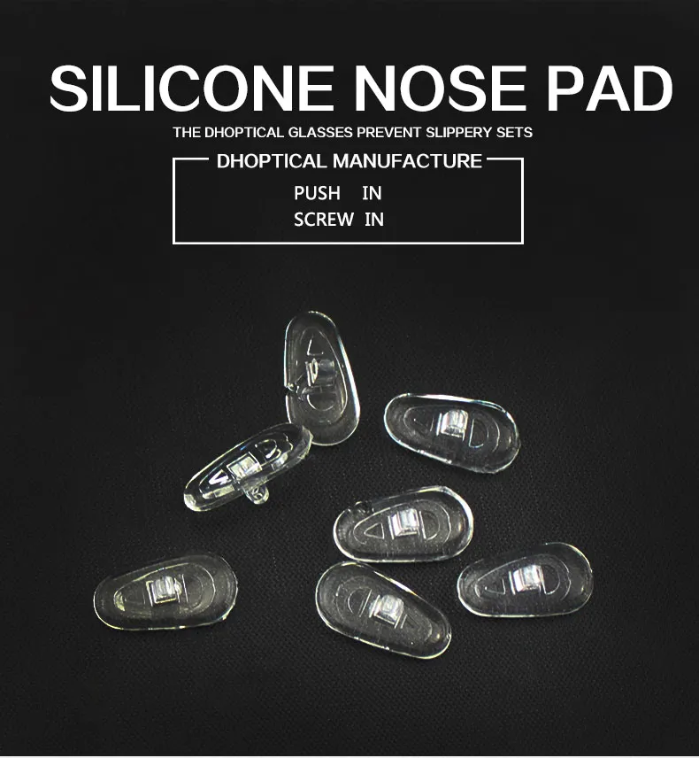 de silicone de apoio de nariz, nariz óculos almofada vidros parafuso parte em impulso em shippig livre para a loja de vidros