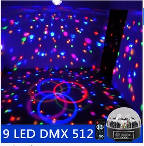 Neue 9 LED DMX 512 Fernbedienung schöne magische Kristallkugel-Effektlicht DJ Disco Bühnenbeleuchtung Set 110 V - 240 V