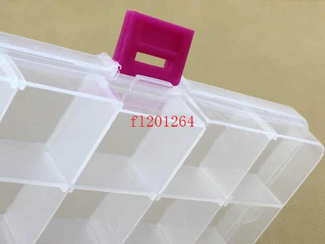 lot 15 compartiment Plastique Plastique Boîte de rangement vide pour les bijoux Nail Art Container Organizer 3937501