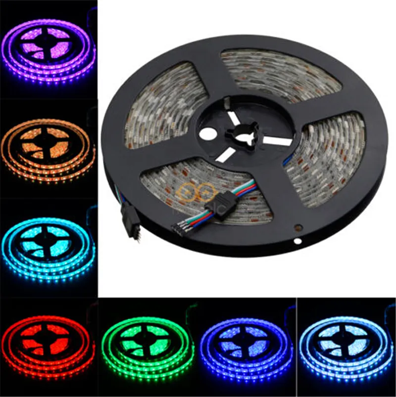 Waterdichte strips IP65 5M 300 leds SMD 5050 RGB-verlichting Ledstrips 60 leds M Afstandsbediening 12V 5A voeding met EU AU U5614943