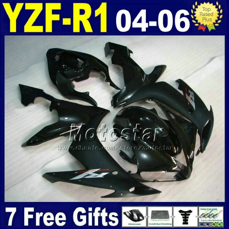 Voor Yamaha Fairing Kit R1 2004 2005 2006 Matte Black Injectie Set Road MotorBike V5N1 04 05 06 YZF R1 Valvormen Plastic Carrosserie