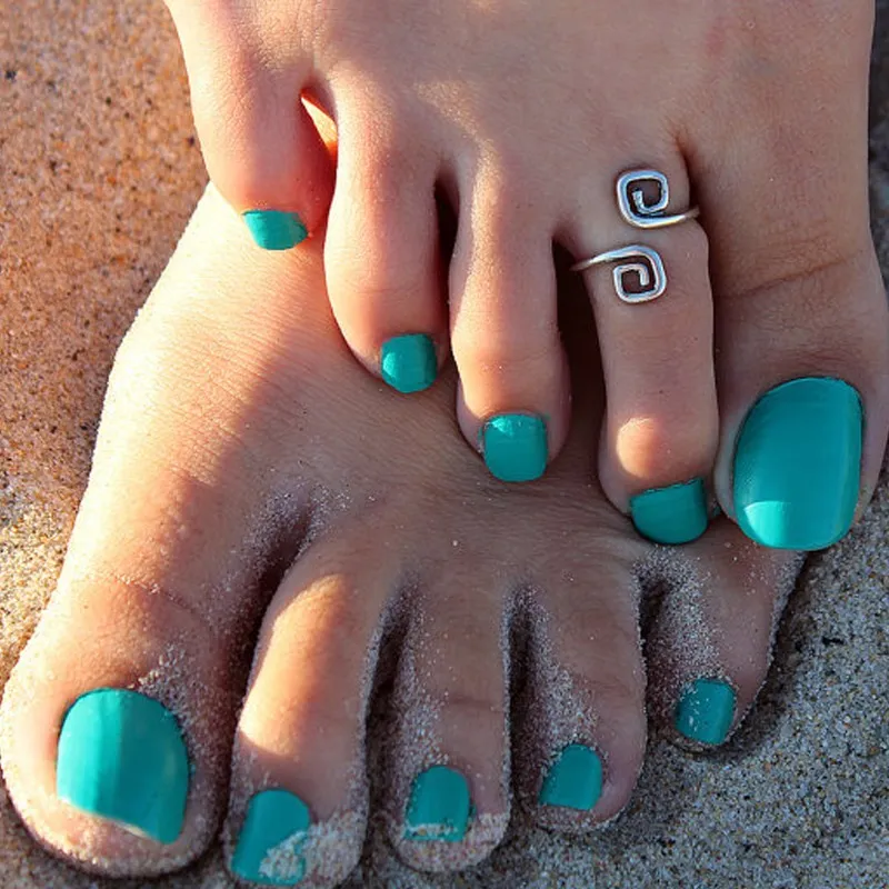 Toe Rings Celebrity Kobiety Vintage Proste Toe Pierścień Regulowana Nożna Plaża Biżuteria Plaża Mody Pokaż Retro Styl Body Jewelry Hot Na Instagramie