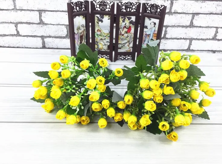 Household adornment artificial flowers take 6 forks head milan 36 bracts produce wholesale and mini QQ roses SF09