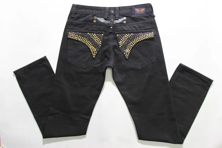 nueva moda robin jeans rectos largos para hombre famosa marca biker jeans robin diseñador sjeans para hombre jeans rasgados para hombres nuestro tamaño más 3042