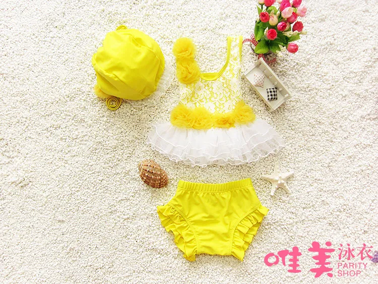 Toddle Beach Swimodwear Koreańska moda Dzieci Koronki Swimbuta Sweet Applique z koronkowymi dziewczynkami Twopiece Kąpiel lot 13824224