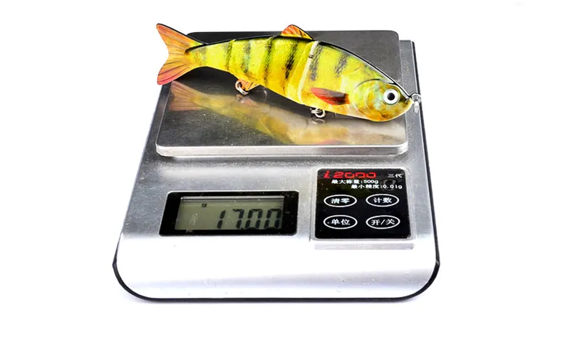 7 Kolory 4 Segmenty Sztuczne Vib Przynęty 12 cm / 17G Re LifeLike Malowane Fly Fishing Bass Basing Głębokość 1,2-3.6m