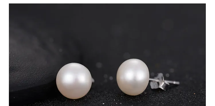 925 Sterling Silver Stud Earrings Fashion Jewelry Shell Pearl 6mm 8mm Simple Earring for Women Girls High Quality