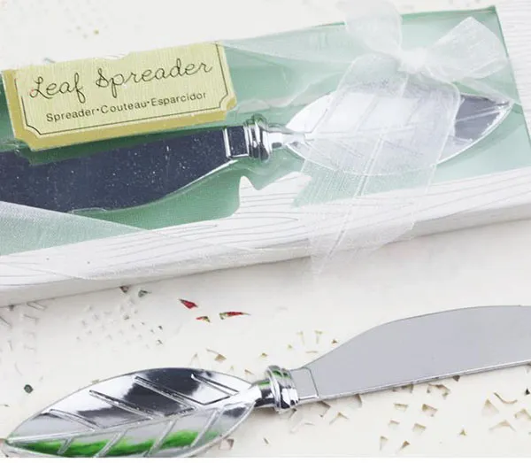 Tereyağı çatal düğün iyilik tereyağı spatula reçel peynir serpme bıçağı yemeği çatal 13 cm yapraklar kolu PVC kutu masa dekorasyon düğün hediyeleri