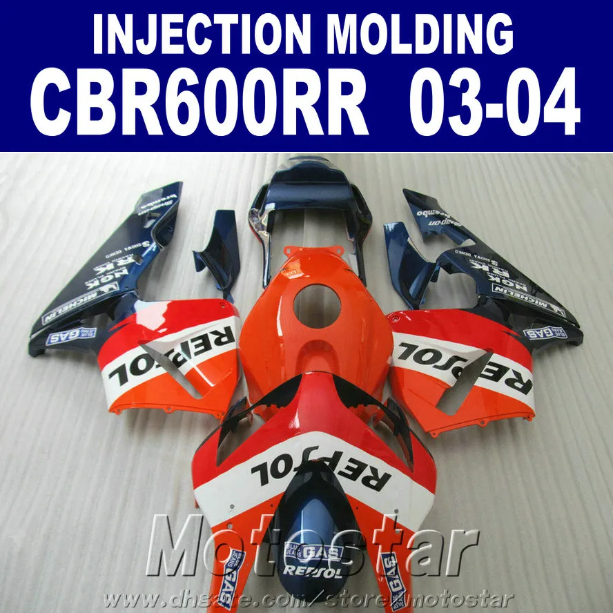 تخصيص حقن صب + 7 هدايا لـ HONDA CBR 600RR fairing 2003 2004 تخصيص cbr600rr 03 04 أجزاء إصلاح هياكل VCFR