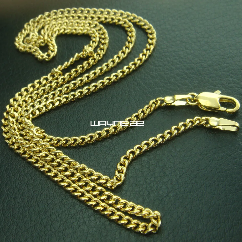Элегантный 8K 18ct желтое золото заполненные GF 45 см длина дамы цепи ожерелье N284