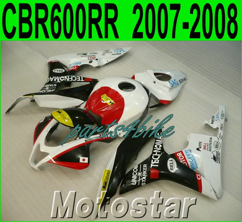 Kit carrosserie carénage prix le plus bas pour HONDA Moulage par injection CBR600RR 2007 2008 carénages CBR 600RR F5 07 08 rouge blanc noir carrosserie FG16