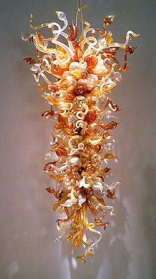 Lampes suspendues Murano Antique Lustres Light Flower Art Merveilleuse suspension décorative en verre soufflé à la main avec LED Blubs
