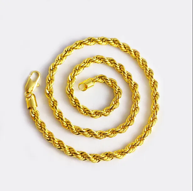 8mm * 60cm 24k guldpläterad manlig guldpläterad halsband män smycken alluvial elegant vintage gyllene kedja smycken