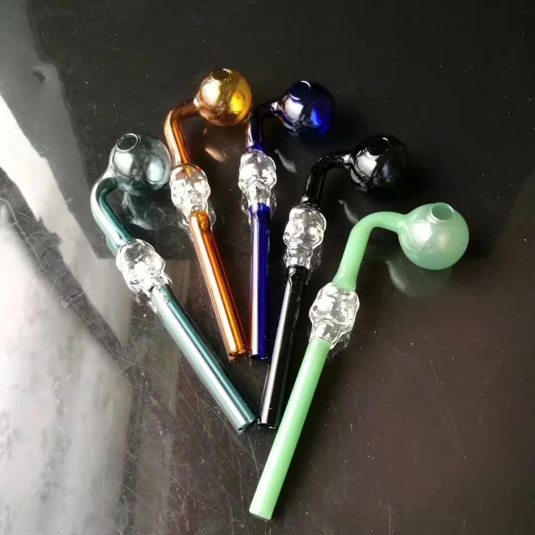 wholesale glass pipes Curved Glass Oil Burners Pipes with Different Colored Balancer Water Pipe smoking pipes