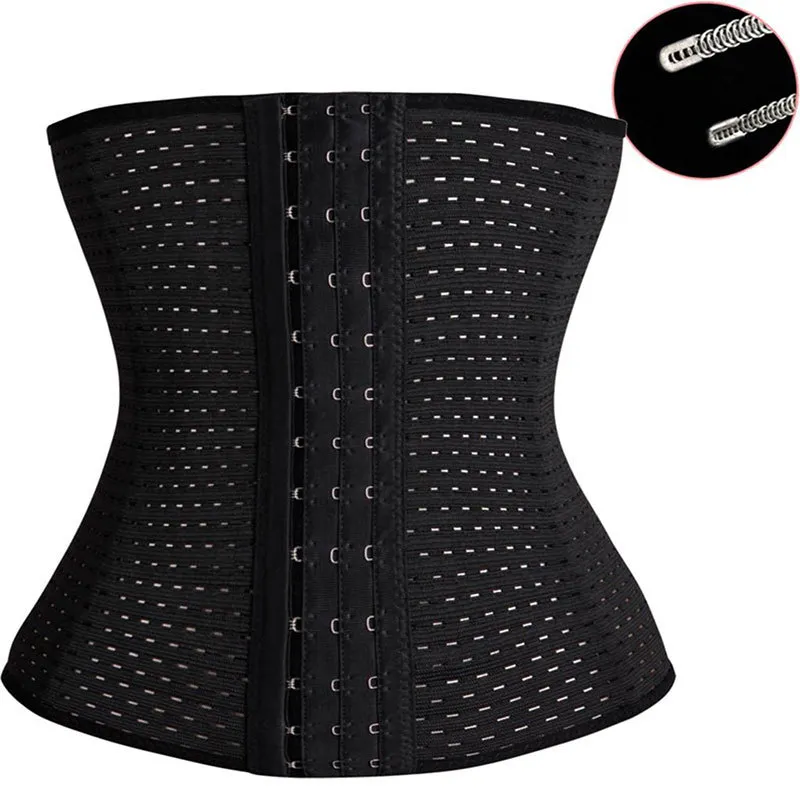 Black/Beige Fitness Fat Burning Girdle Belt Sexy Women Body Waist Trainer Shapers Underbust Belt Corset Shapewear 