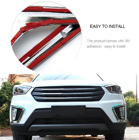 Hyundai Creta IX25 Chrome Fog Light Covers ABS Front Rear Stickers for 2015 2017 Exterior Styling Accessories