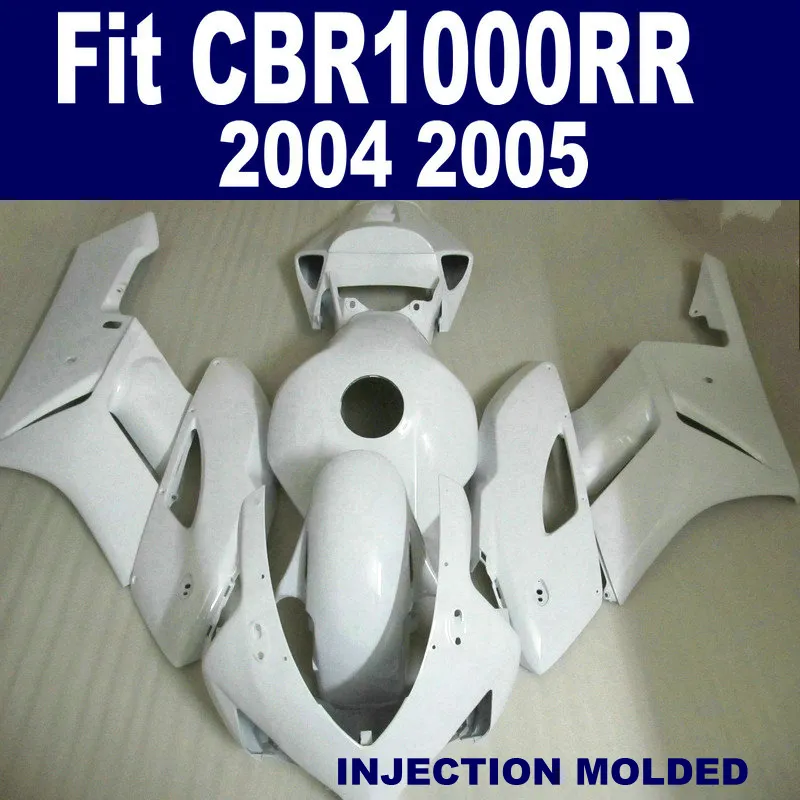 Injection mold free shipping fairings for HONDA CBR1000RR 04 05 CBR 1000 RR 2004 2005 all white fairing body kit KA92