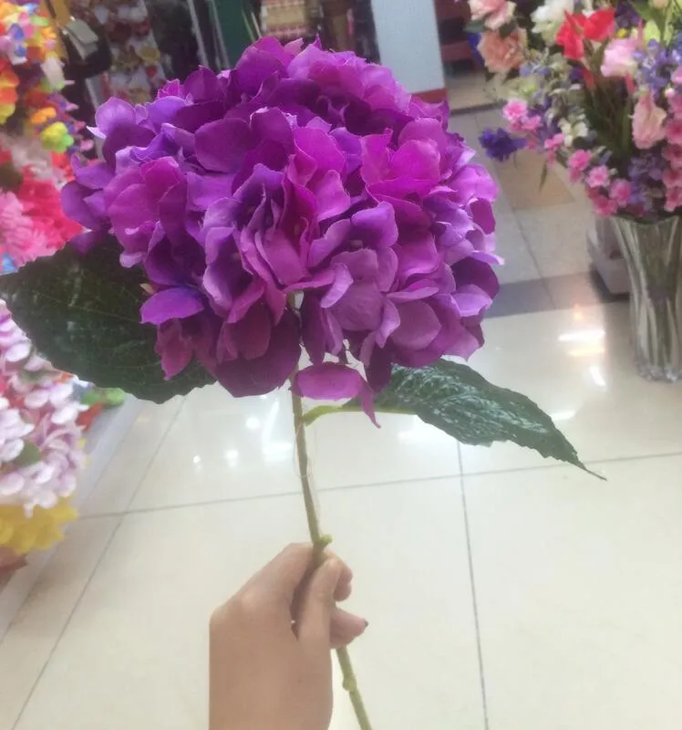 Artificial Hydrangea Flower 80cm315quot Fake Silk Single Hydrangeas for Wedding Centerpieces Home Party Decorative Fl8773717