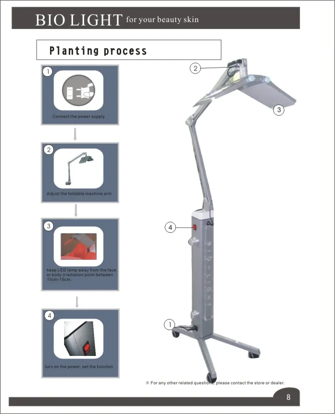 EU-skatt Gratis Professionell Bio Light Therapy Photon LED Skin Föryngring Acne Behandling PDT Facial Care Machine Skönhetssalongutrustning