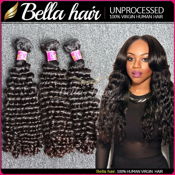 Cheveux vierges malaisiens non transformés vague profonde Original Remy Extensions de cheveux humains trame 1 pièce 8A