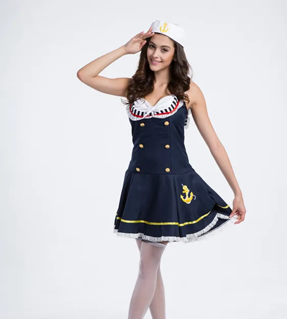 Avrupa Ve Amerikan Bayanlar Fantezi Denizciler Kostüm Donanma Cosplay Kostüm Üniformaları Günaha Donanma Sailor Elbise Seksi Hizmet Giyim