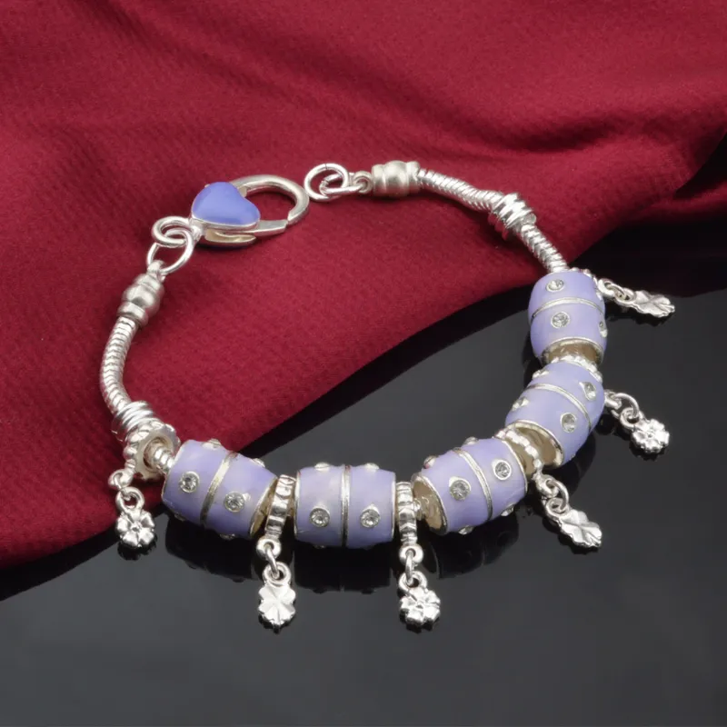 Livraison gratuite avec numéro de suivi Top vente 925 Bracelet en argent bleu amour Panla Bracelet bijoux en argent 10 pièces1515