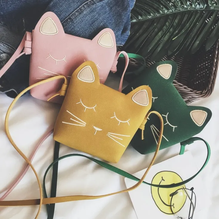 Cute Cat Children Bags Korean Cat Ear Princess Mini Children Messenger Bag Fashion Casual Change Purse Kids handbag C2389