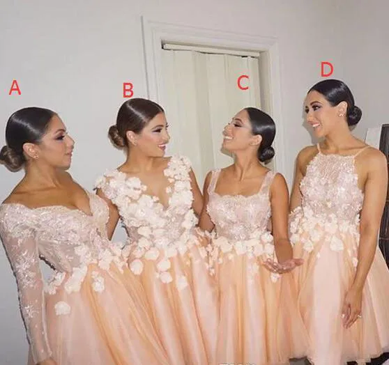 Knee Length Bridesmaid Dress, A Line Organza Backless Gown With Pastel  Floral Embellishments, Built In Bra, Plus Size Custom Made For Wedding  Party, Garden Formal From Forevergrace, $82.57 | DHgate.Com
