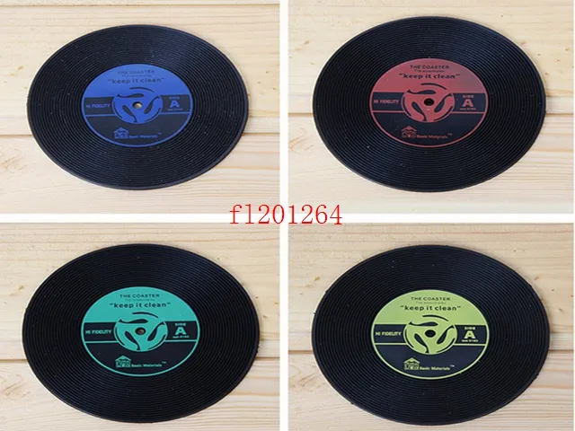 livraison gratuite rond CD disques forme antidérapant tasse sous-verres support tapis Silicone napperon tasse tapis mélange couleur