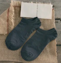 Men's Socks Bamboo Fiber Brand Mens Ankle Short Low Invisible White Cotton Sokken Heren For Men Bambu CalzeUomo