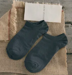 Mens Socks Bamboo Fiber Brand Mens Ankle Kort låg osynlig vit bomull Sokken Heren för män Bambu Calzeuomo