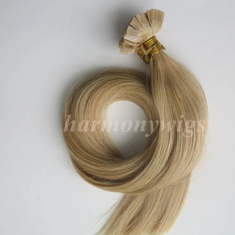 200g 200Strands Pre-bonded Flat Tip Hair Extensions 18 20 22 24inch 22 kleuren Bruin Braziliaans Indiaas Remy Keratine Menselijk haar4562602