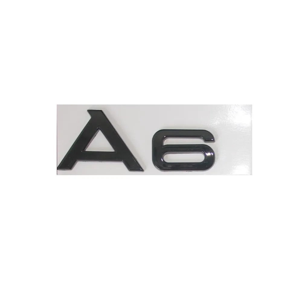 Gloss Black "A 6" Tronco Traseira Emblema Etiqueta Emblemas Emblemas Etiqueta para Audi A6
