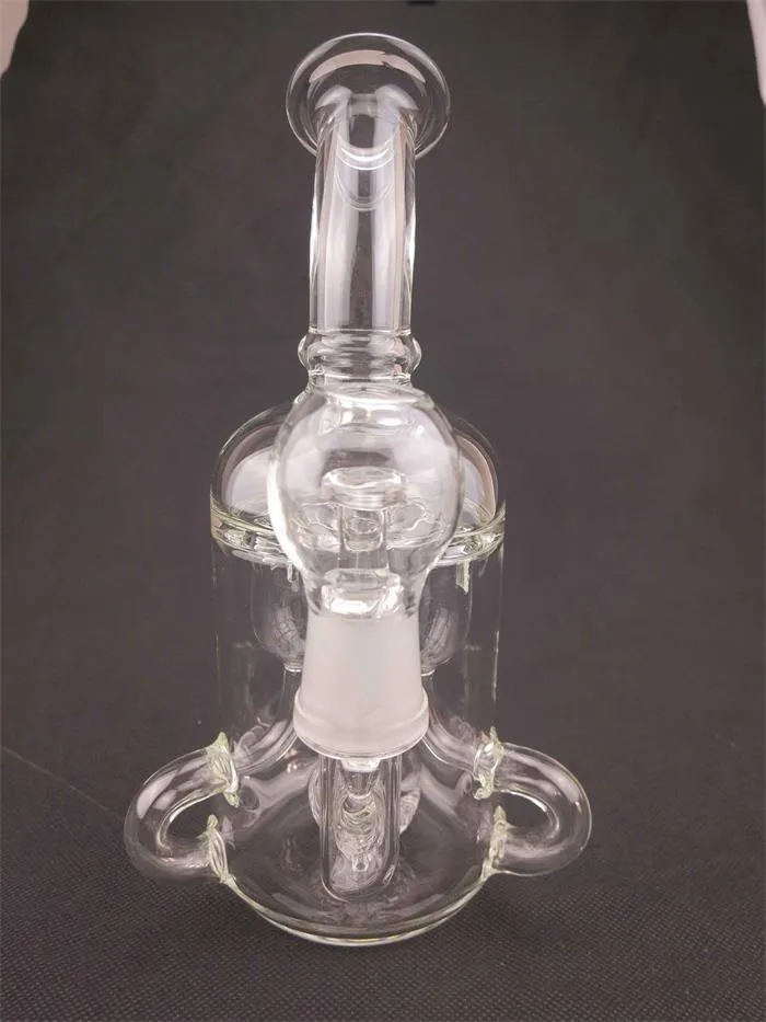 Transparent recycler glass hookah, carta oil rig pipe, 14mm joint, factory direct sales, welcome to order