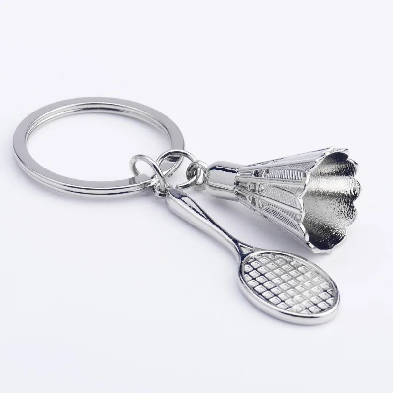 Badminton Racket Key Chains Sport Beyrings Creative Key Holder Bag Accessoires Fans Geschenken Alloy Sieraden Groothandel