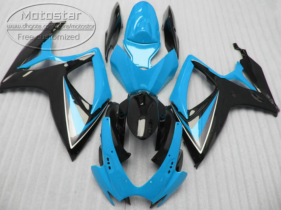 Kit de Feira de Qualidade superior para Suzuki GSXR600 GSXR750 06 07 K6 GSX-R 600/750 2006 2007 Blue Black Fairings Set V58F