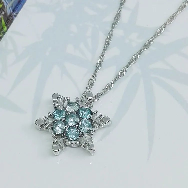 Luxury Pendant Jewelry Bridal Necklaces Charm Snowflake Crystal Silver Plated Necklace For ladies At The Wedding