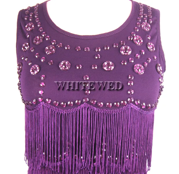 Roaring 20s 1920s Strapless Tassel Fringe Beaded Vintage Gatsby Prom Flapper Style Dress Clothing or Costumes Black Purple Red Blu7890968