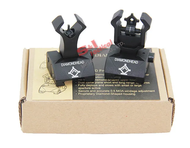 Diamondhead DIAMOND Combat Flip-Up Rear & Front Sight for Picatinny Rail Black/Dark Earth