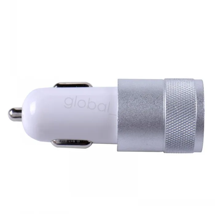 New Metal Alloy Shell 2.4A 1A 2-port Dual USB Universal Car Charger for Samsung