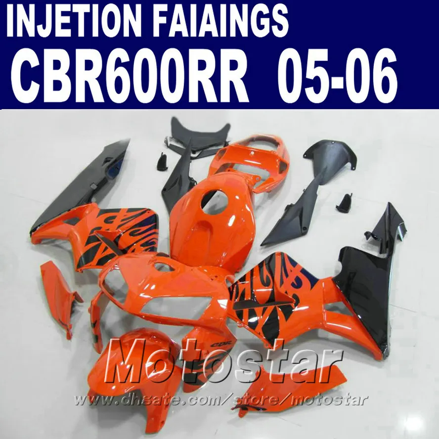 Injektionsgjutning Orange Passform för Honda CBR 600 RR Fairing 2005 2006 CBR600RR 03 04 CBR 600RR Fairing Kit Wucs