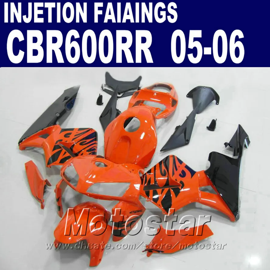 Moldagem por injeção de peças laranja para HONDA CBR 600 RR carenagem 2005 2006 cbr600rr 03 04 cbr kit de carenagem 600rr wUCS