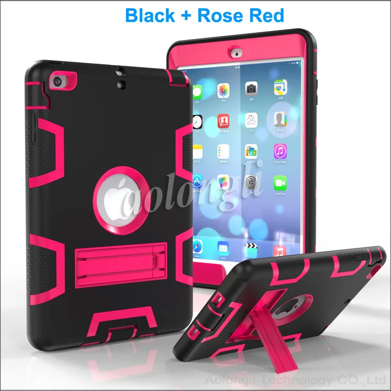 Shockproof kids Protector Case for iPad Mini Armor Robot Full Body PC Silicone Protective Cover Case for iPad Mini 1 Mini 2 Mini