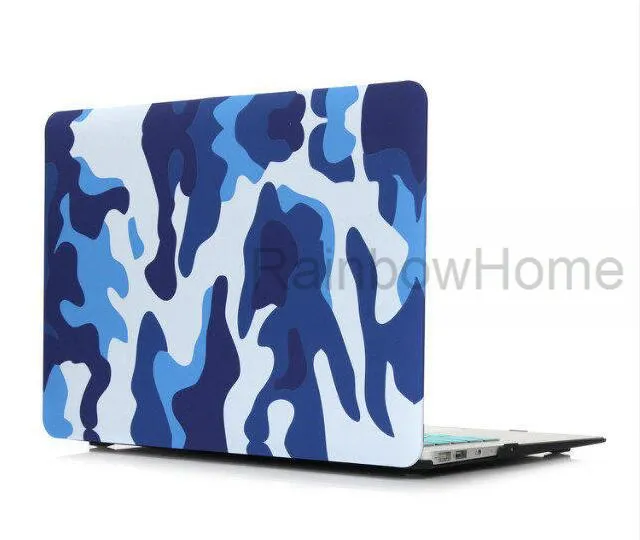 Hård plastfodral täcke vatten dekal skalskyddsmedel för MacBook Air Pro Retina 13 15 16 tums fall Camouflage blommor US flaggdesign